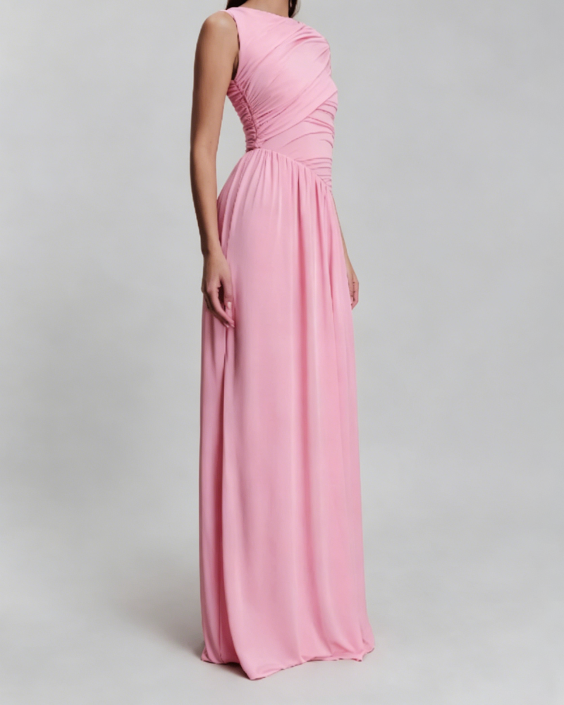 TWOTWINSTYLE  Asymmetrical Off One Shoulder Ruched Tunic Elegant Dress