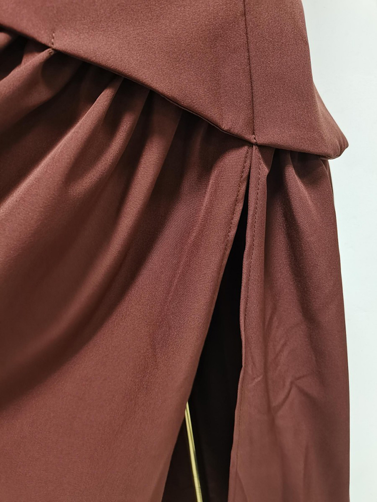 TWOTWINSTYLE Solid Sleeveles Tunic Side Split Vintage Dress