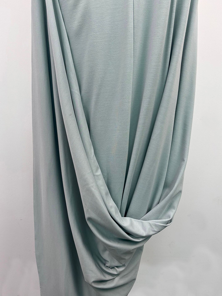 TWOTWINSTYLE Boat Neck Sleeveless Spliced Kink Slimming Chic Maxi Dress