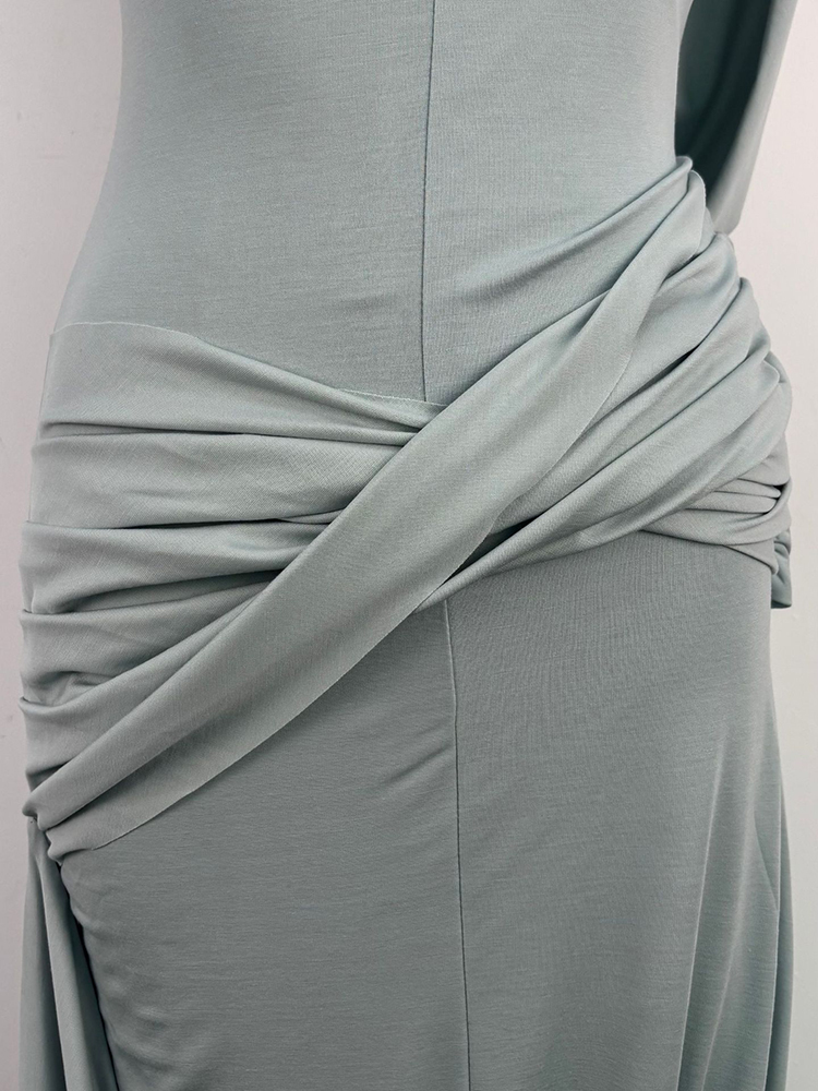 TWOTWINSTYLE Boat Neck Sleeveless Spliced Kink Slimming Chic Maxi Dress