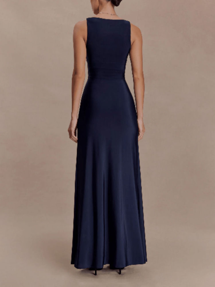 TWOTWINSTYLE Solid Off Shoulder Ruched Tunic Fashion Dress