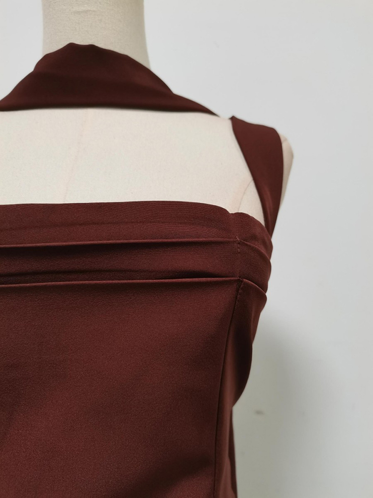 TWOTWINSTYLE Solid Sleeveles Tunic Side Split Vintage Dress