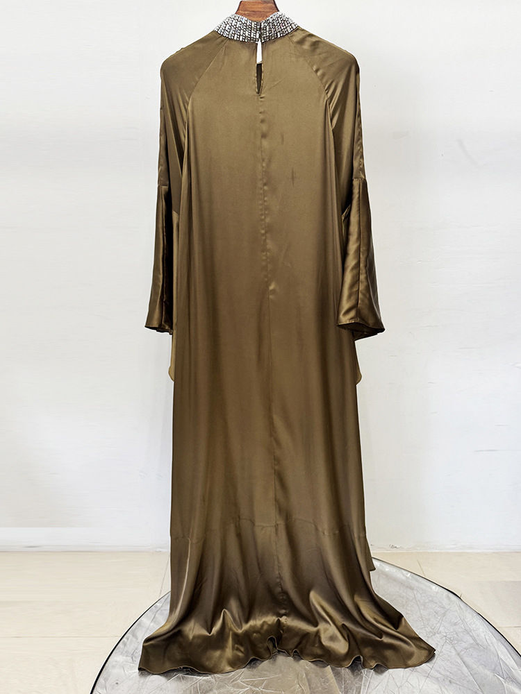 TWOTWINSTYLE Patchwork Diamond Long Sleeve Vintage Dress
