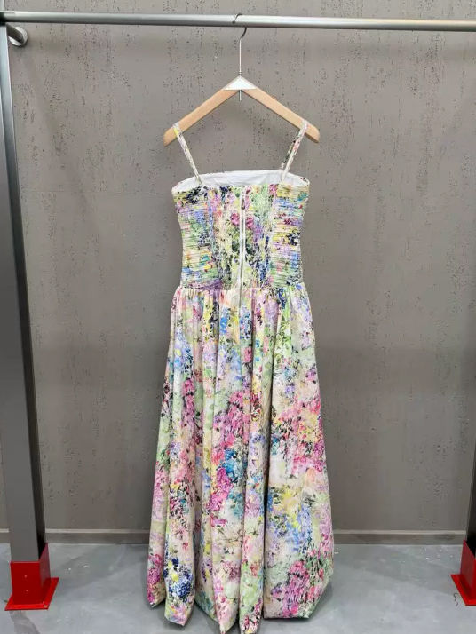 TWOTWINSTYLE Hit Color Side Split Pleated Fashion Dress