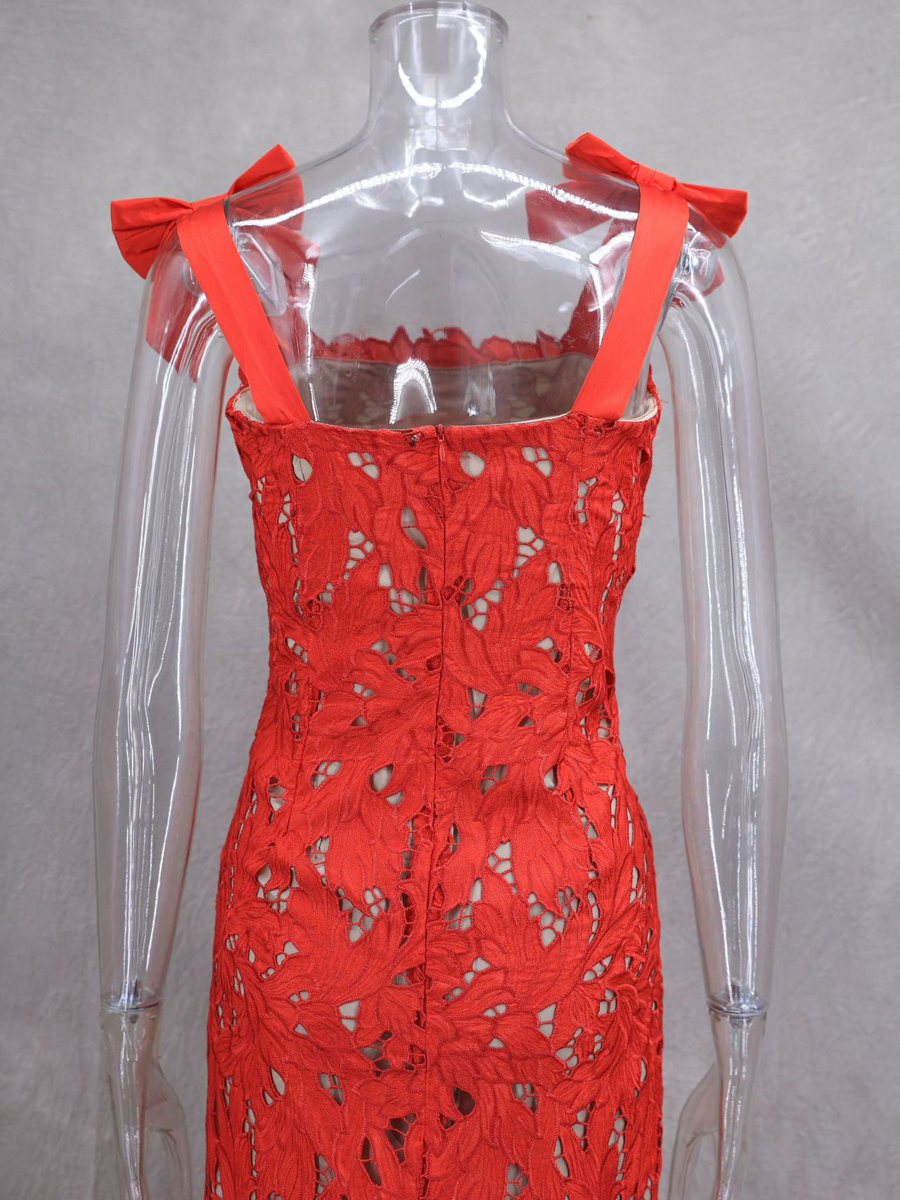 TWOTWINSTYLE Patchwork Bowknot Hollow Out Fashion Dress