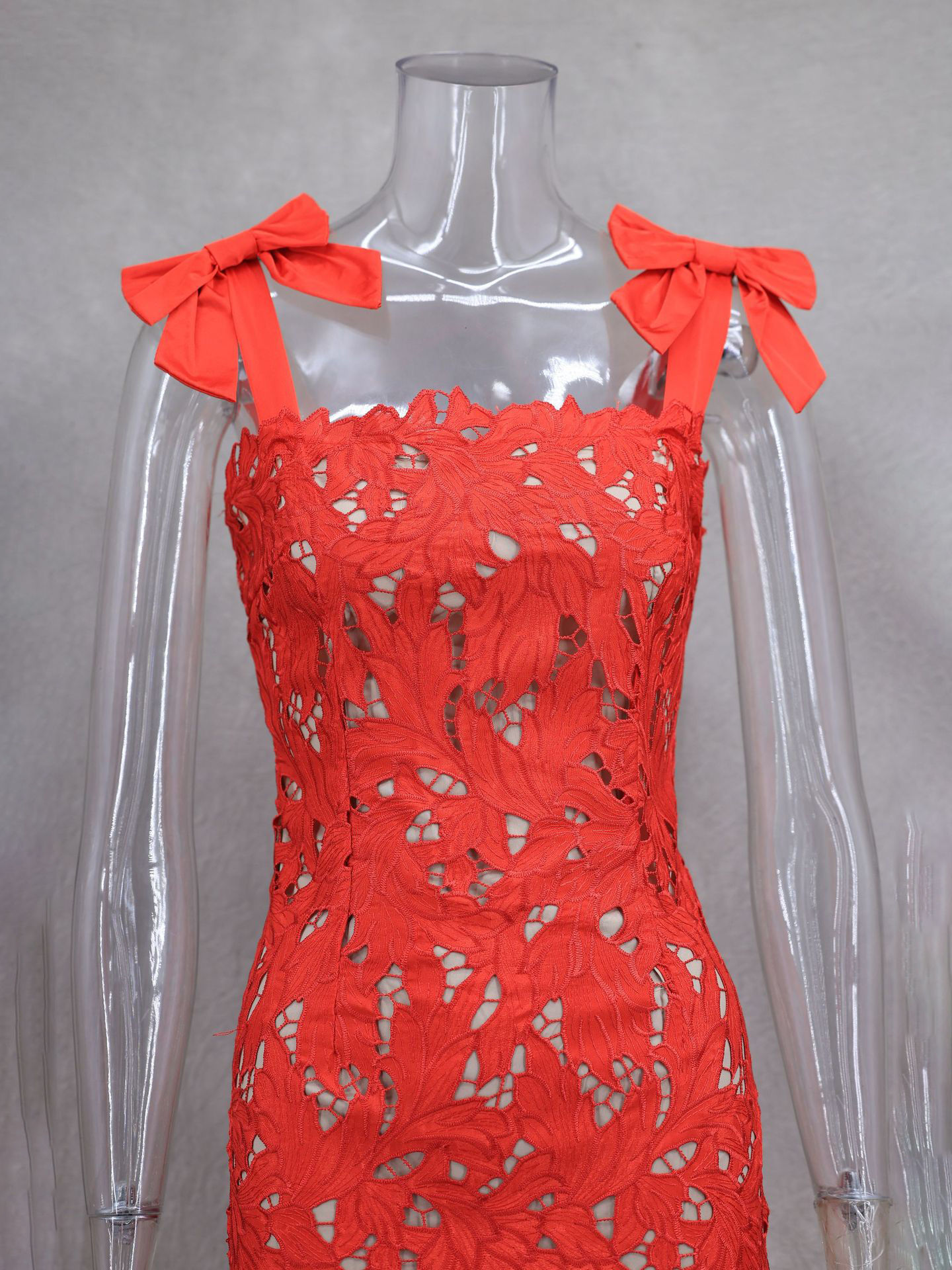 TWOTWINSTYLE Patchwork Bowknot Hollow Out Fashion Dress
