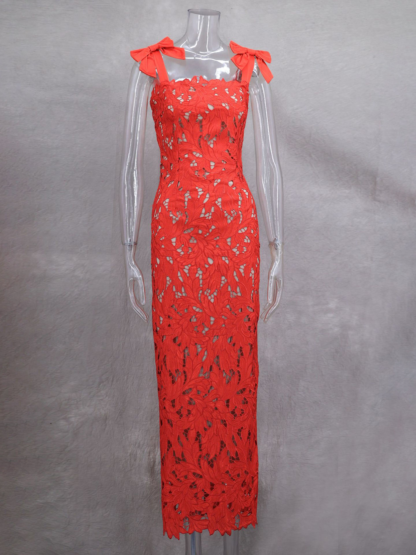 TWOTWINSTYLE Patchwork Bowknot Hollow Out Fashion Dress