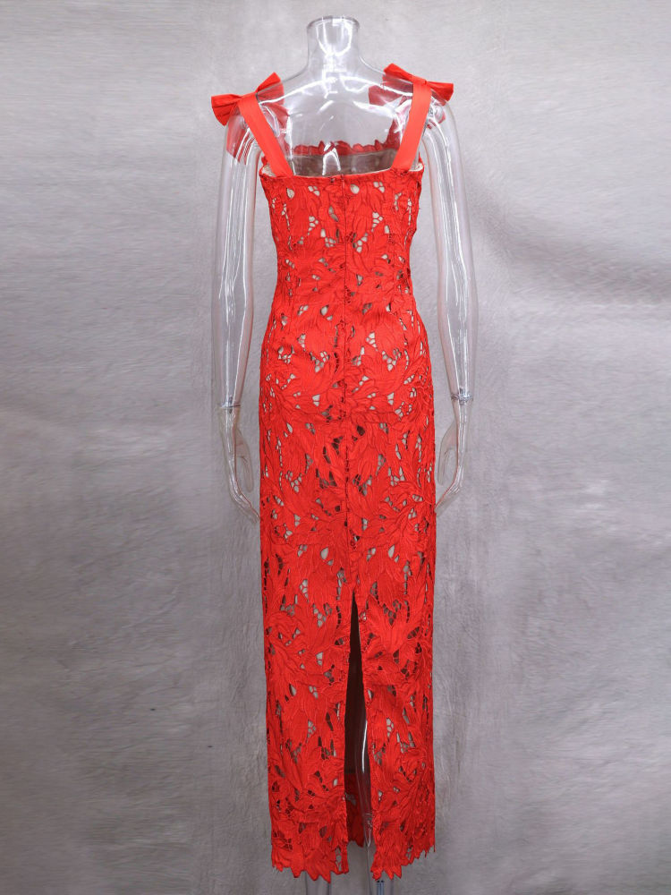 TWOTWINSTYLE Patchwork Bowknot Hollow Out Fashion Dress