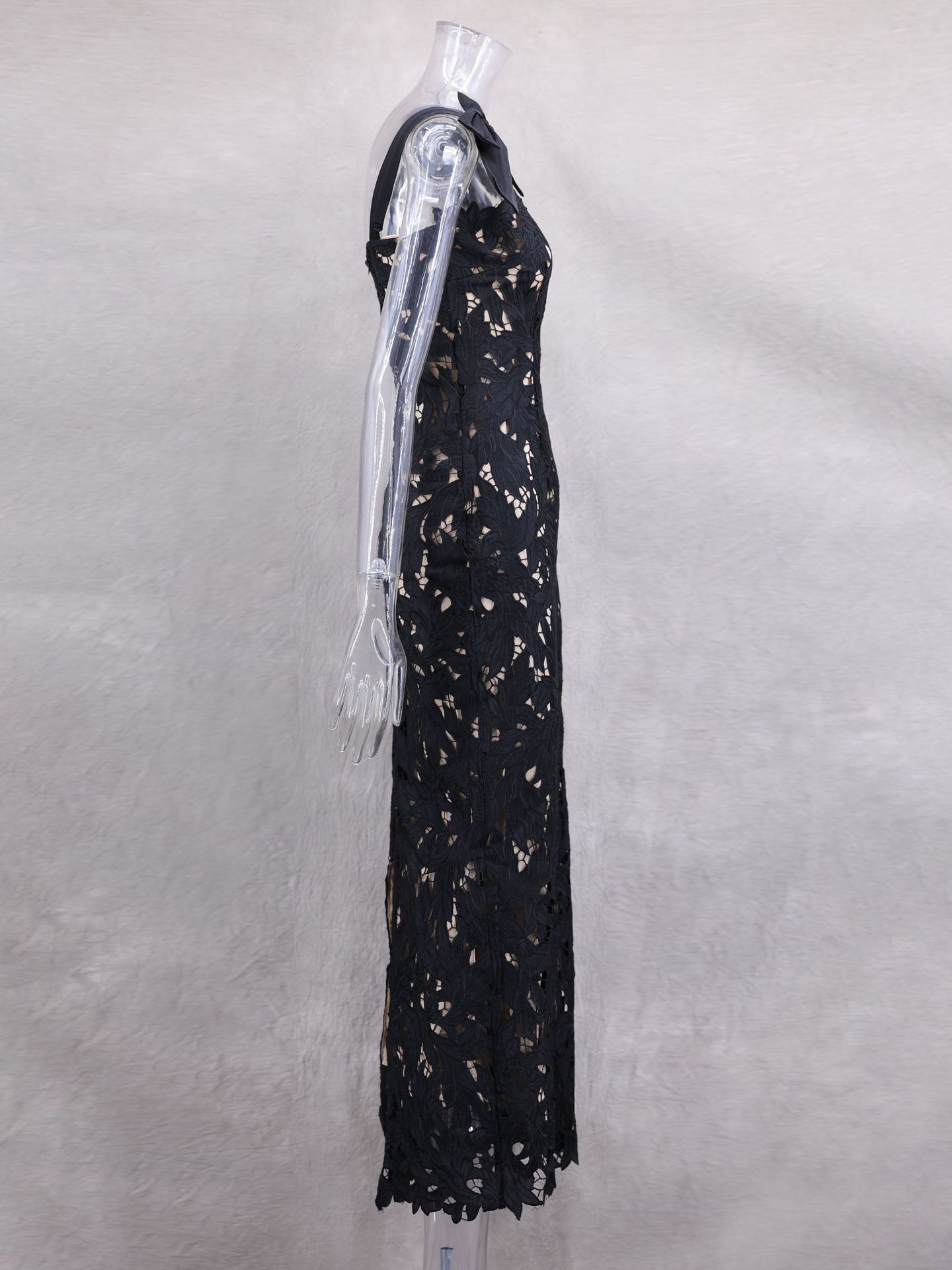 TWOTWINSTYLE Patchwork Bowknot Hollow Out Fashion Dress