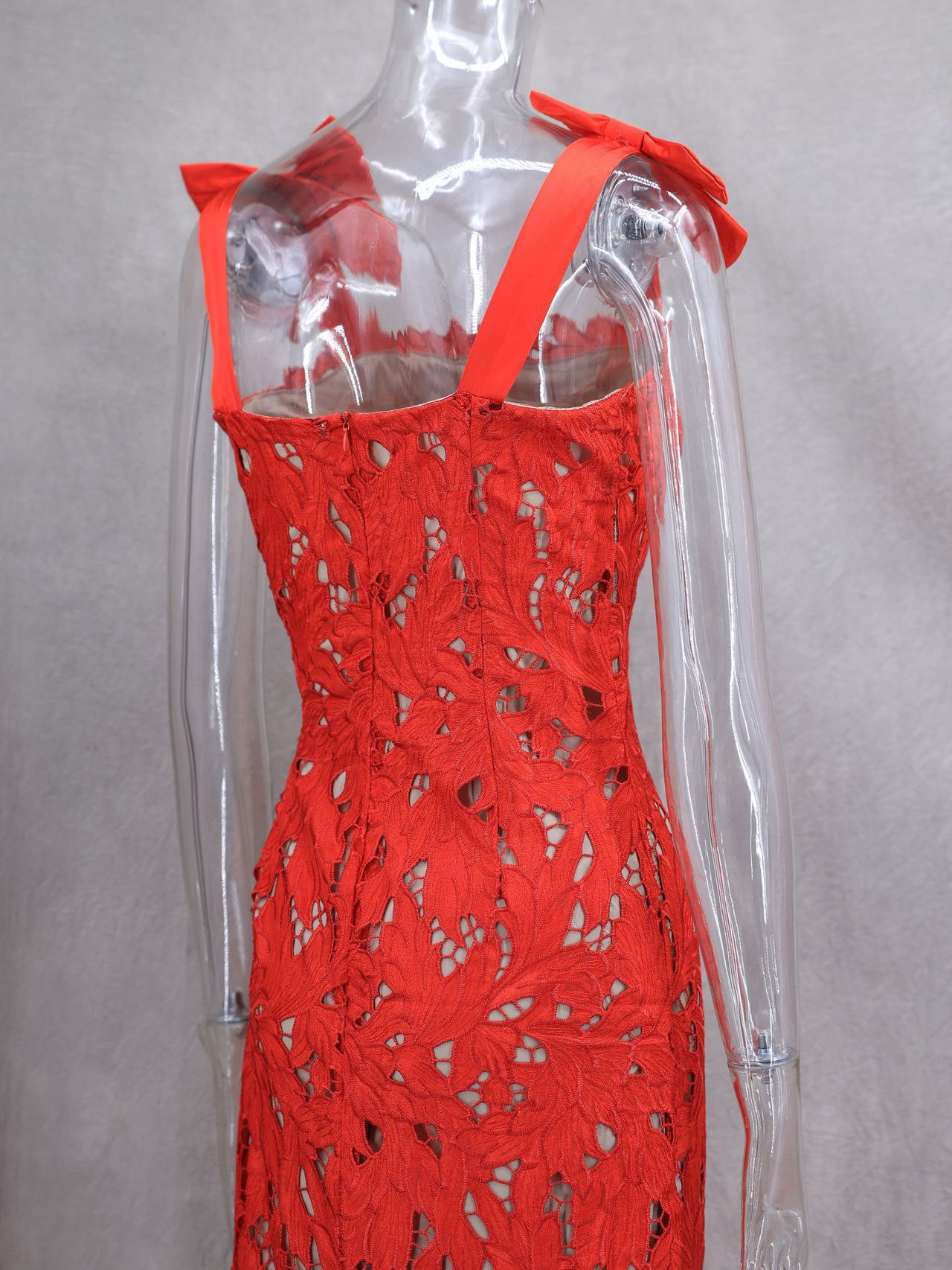 TWOTWINSTYLE Patchwork Bowknot Hollow Out Fashion Dress