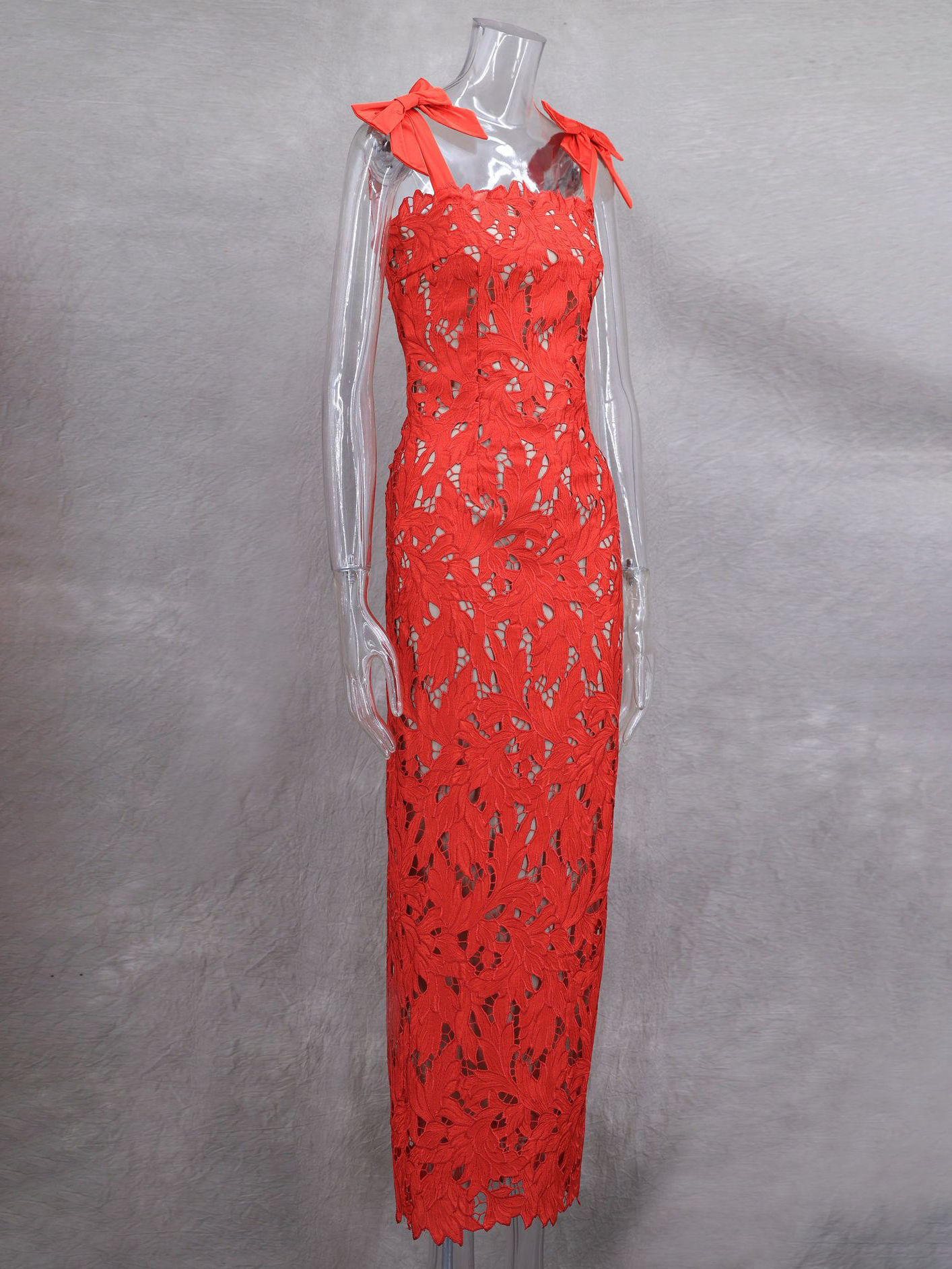 TWOTWINSTYLE Patchwork Bowknot Hollow Out Fashion Dress