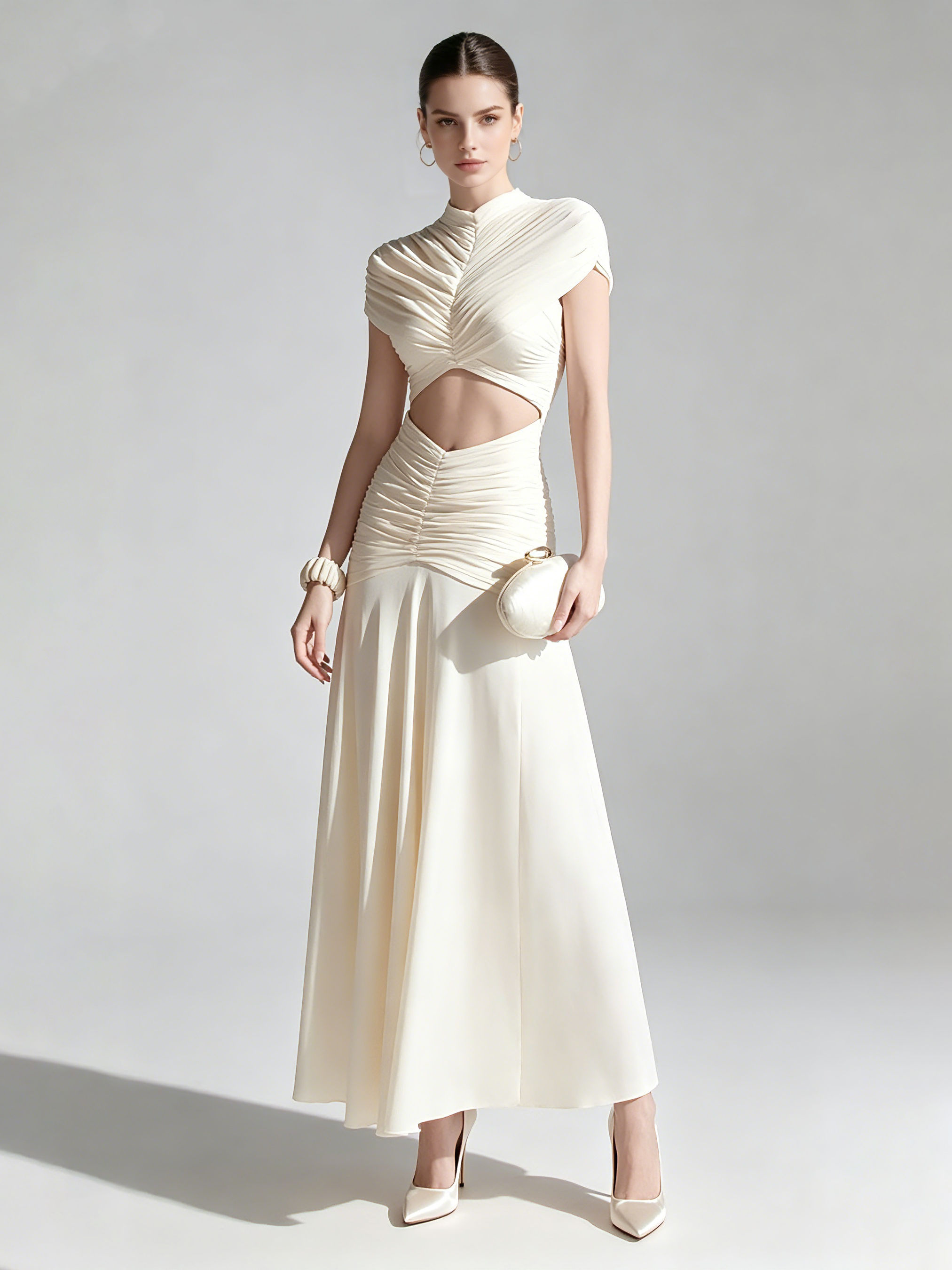 TWOTWINSTYLE Patchwork Bowknot Hollow Out Fashion Dress