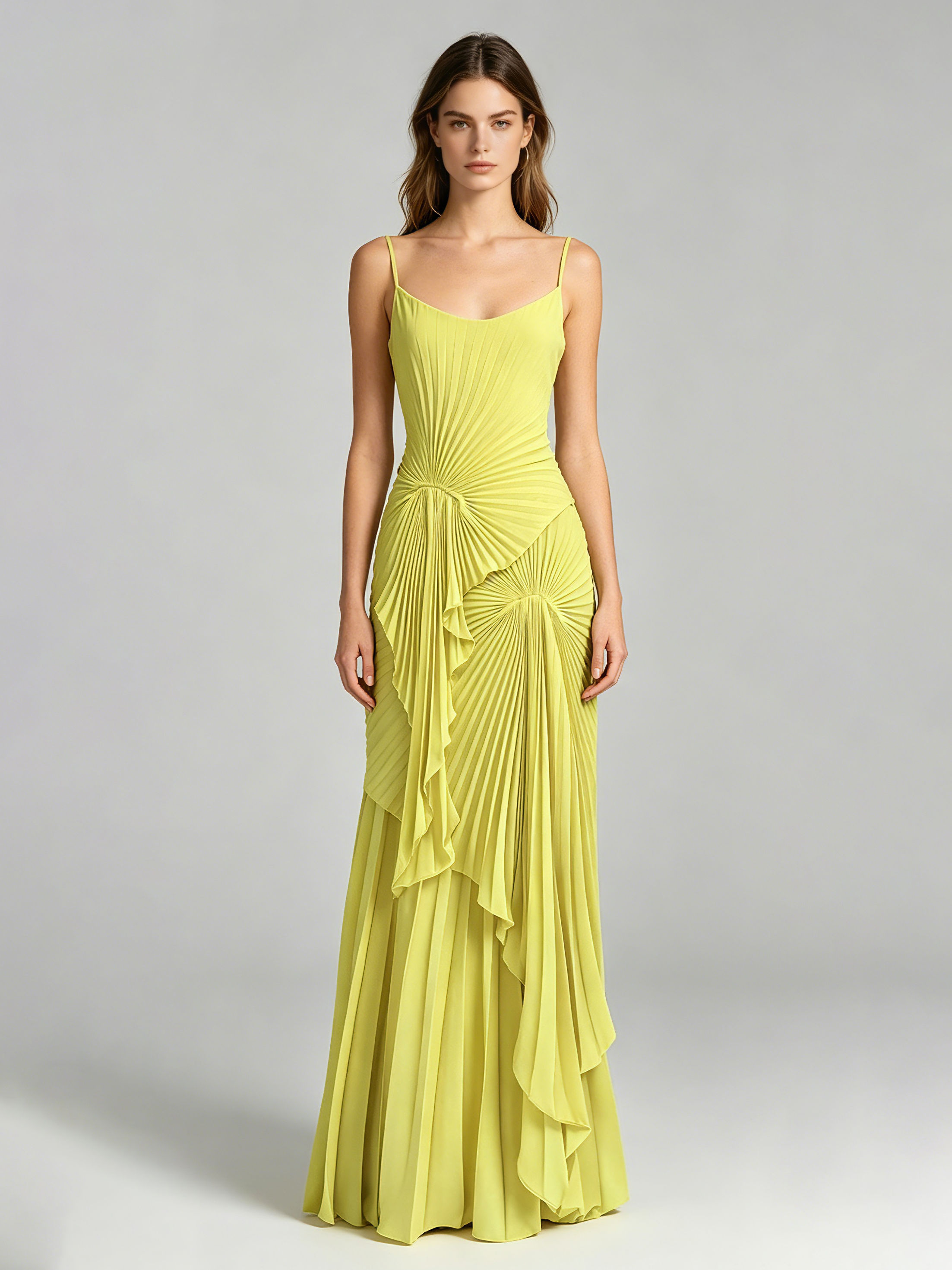 TWOTWINSTYLE Ruched Asymmetrical Hem Chic Camisole Dress