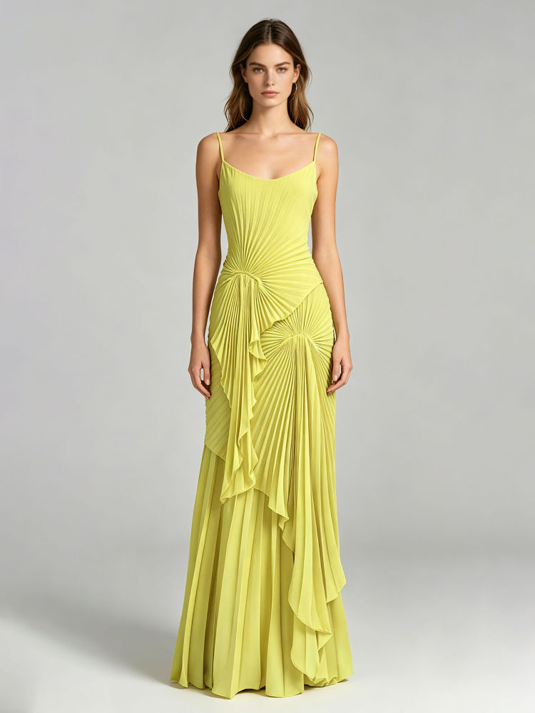 TWOTWINSTYLE Ruched Asymmetrical Hem Chic Camisole Dress