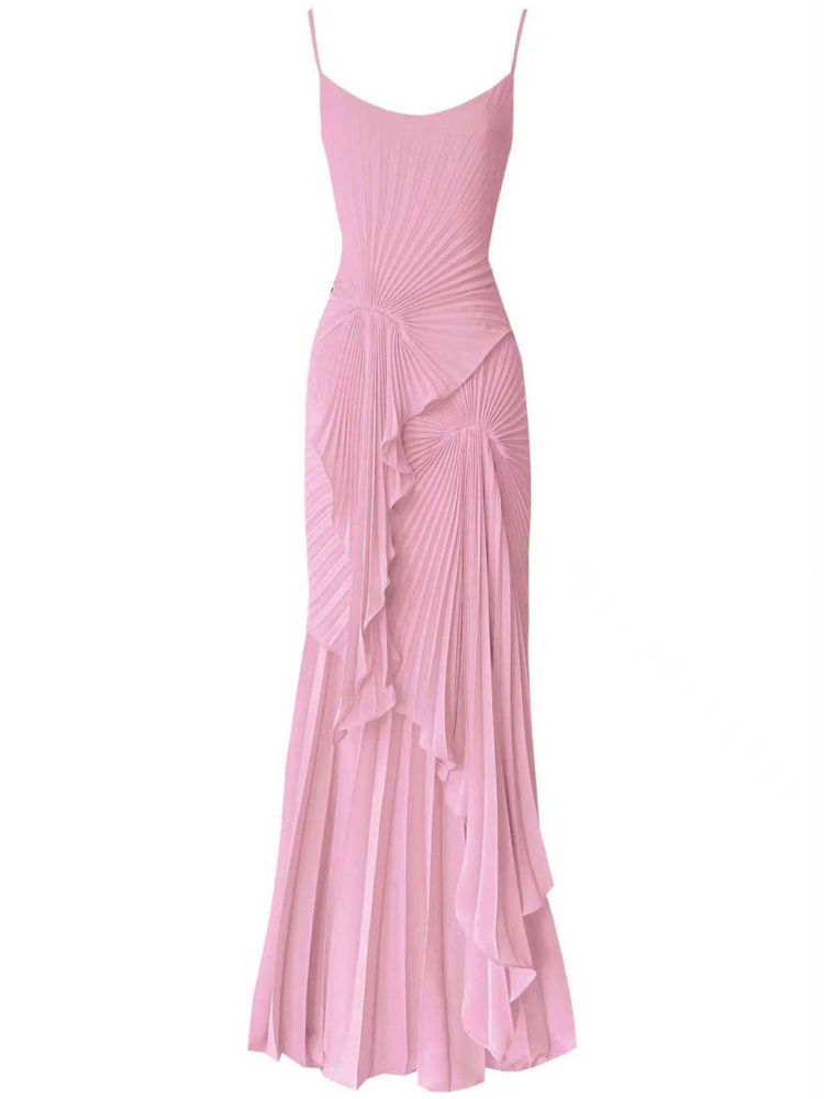 TWOTWINSTYLE Ruched Asymmetrical Hem Chic Camisole Dress