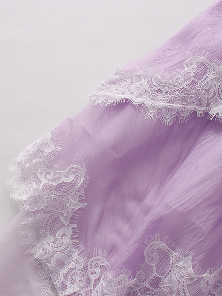 TWOTWINSTYLE Off Shoulder Spliced Lace Designer Camisole Dress