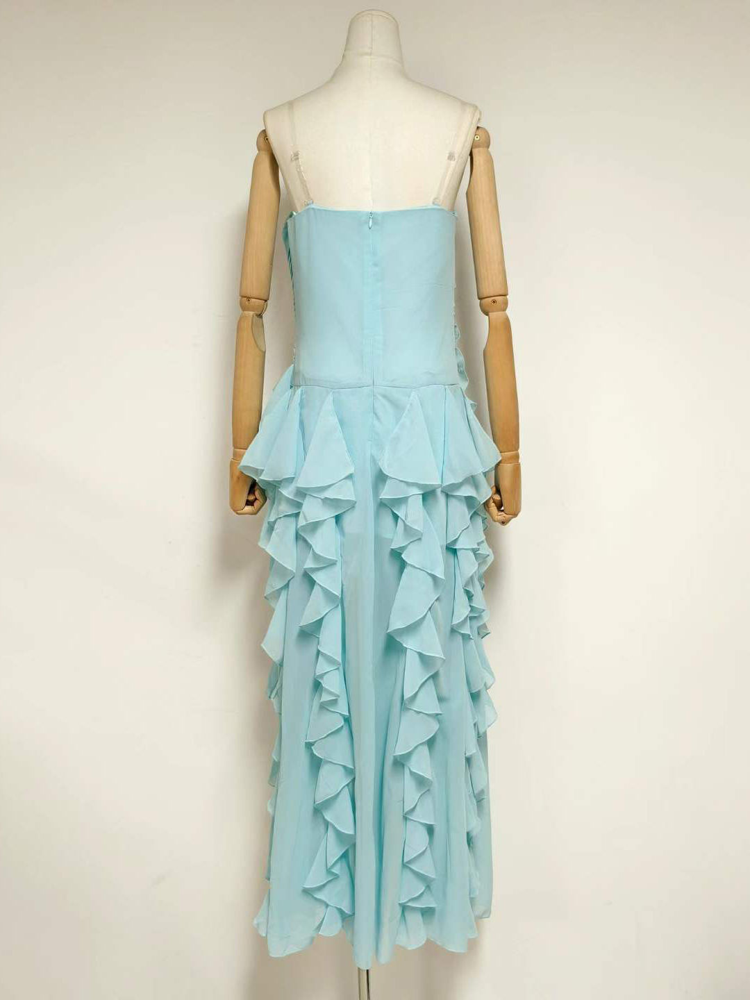 TWOTWINSTYLE Off Shoulder Patchwork Ruffles Designer Dress