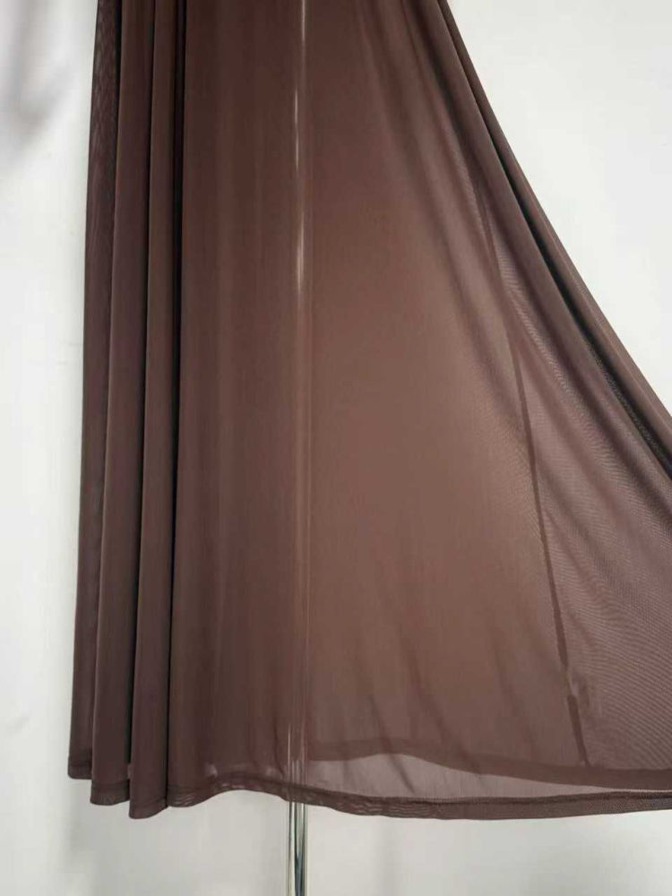 TWOTWINSTYLE Spliced Metal Mesh Ruched Fashion Dress