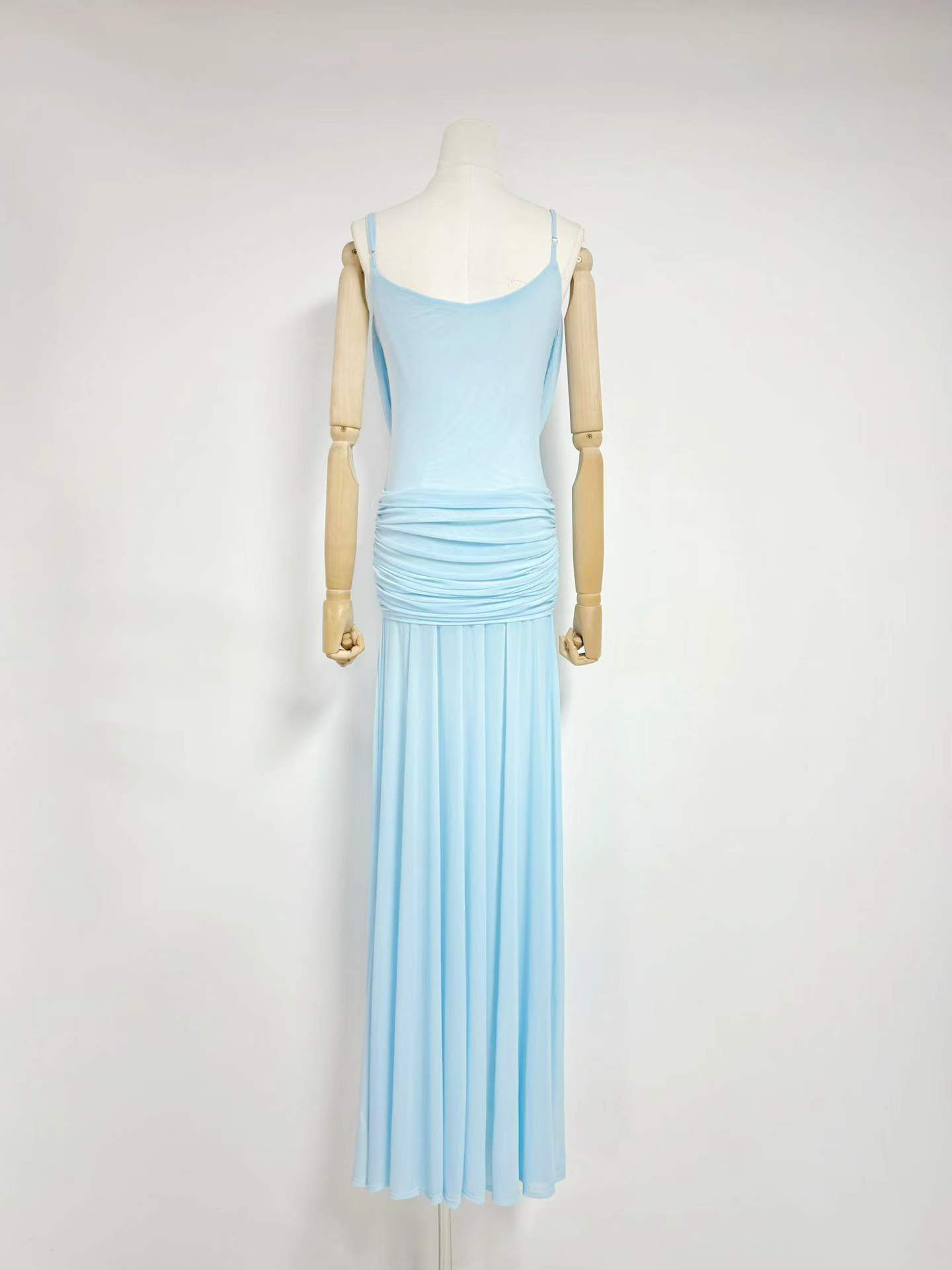 TWOTWINSTYLE Spliced Metal Mesh Ruched Fashion Dress
