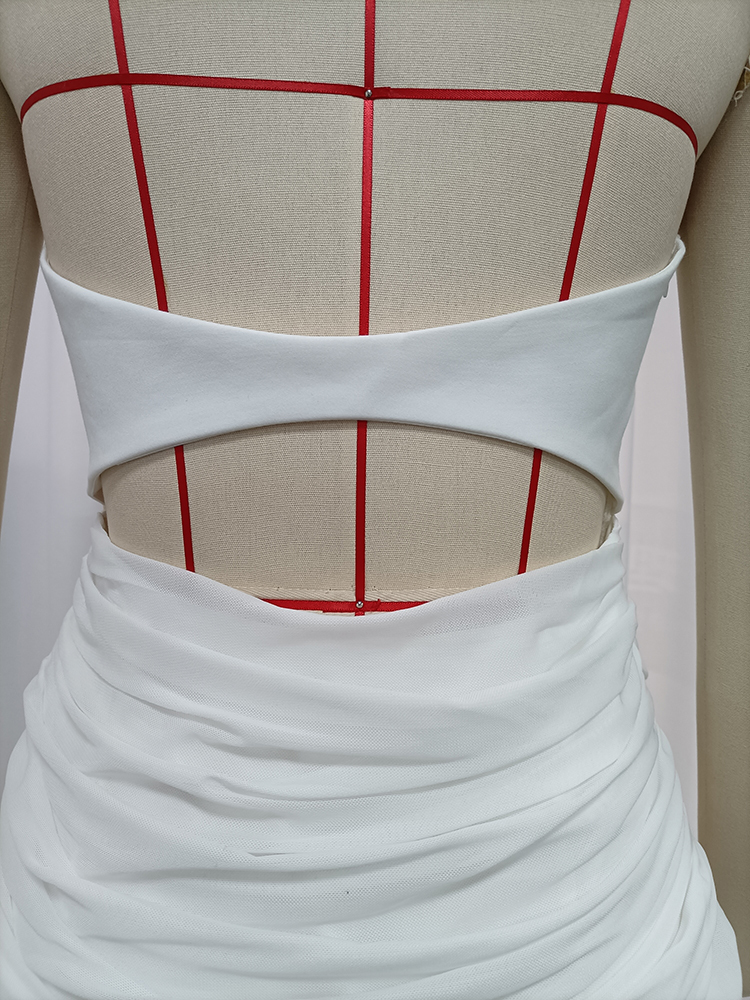 TWOTWINSTYLE Halter Solid Tunic Patchwork Hollow Sexy Mini Dress