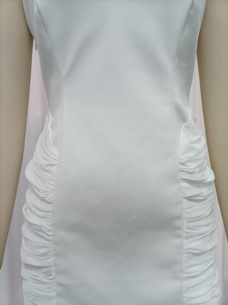 TWOTWINSTYLE Halter Solid Tunic Patchwork Hollow Sexy Mini Dress