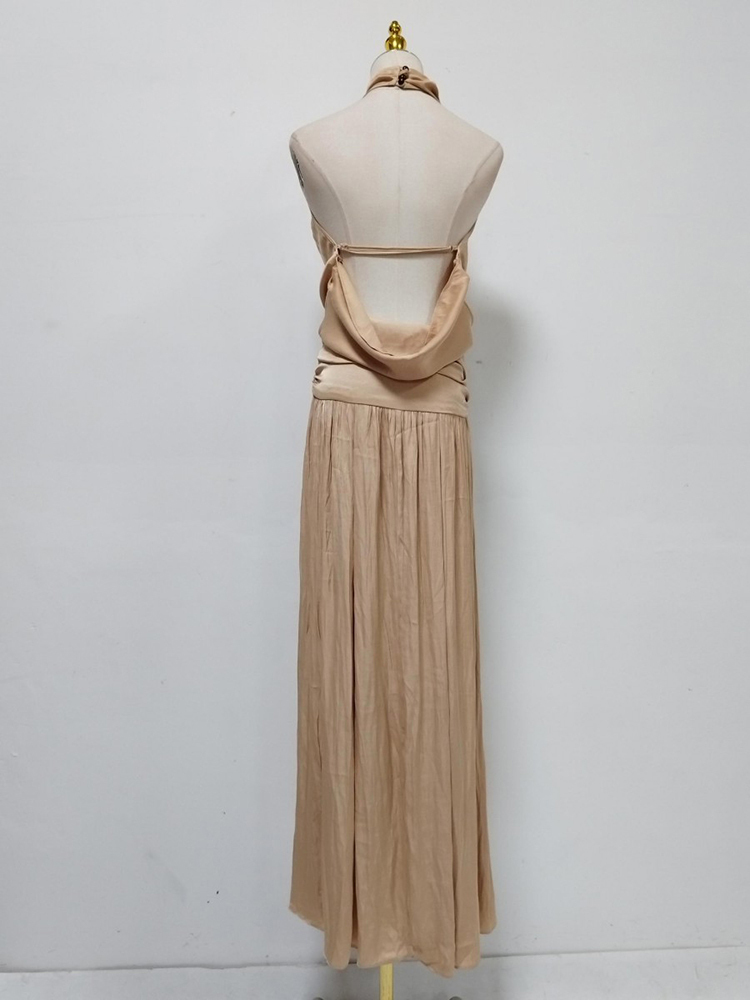 TWOTWINSTYLE Stand Collar Off Shoulder Tunic Pleated Elegant Dress