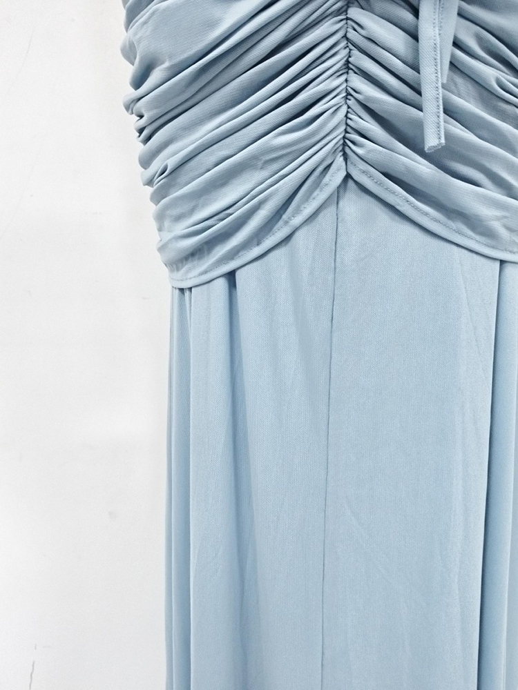 TWOTWINSTYLE V Neck Sleeveles Tunic Pleated Elegant Dress