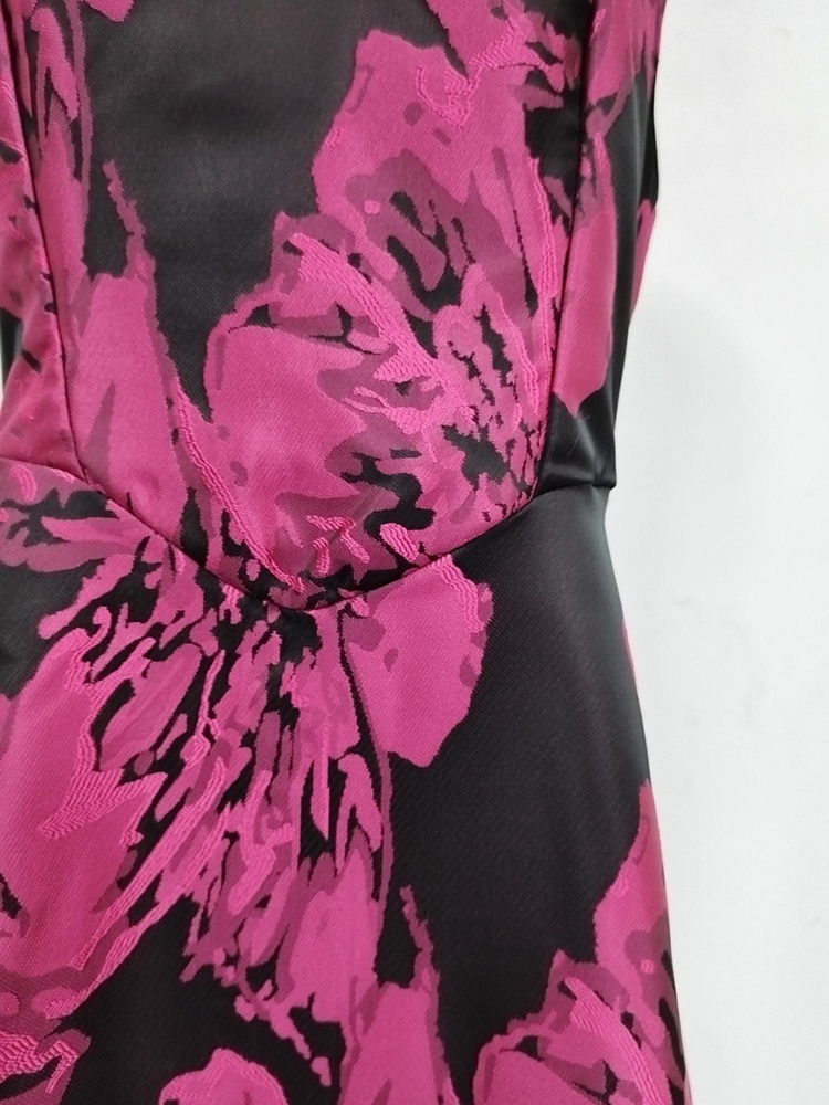 TWOTWINSTYLE Square Neckline Hit Color High Waist Fashion Dress
