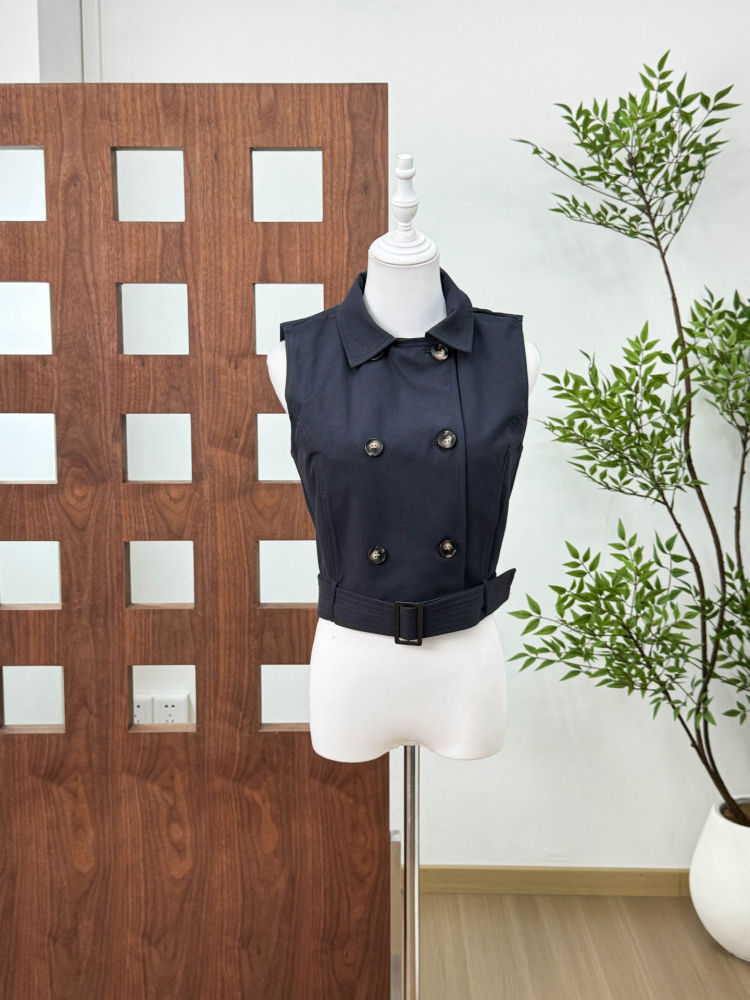 TWOTWINSTYLE Lapel Spliced Shawl Double Breasted Belt Chic Jacket