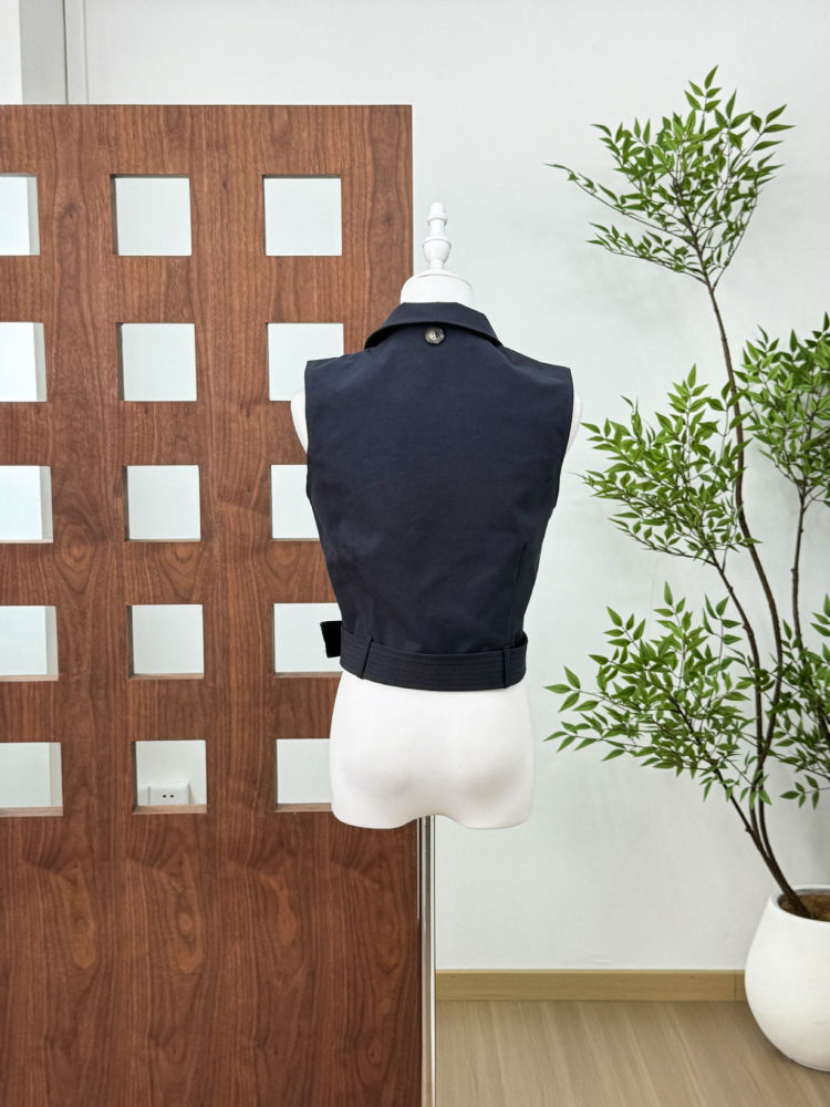 TWOTWINSTYLE Lapel Spliced Shawl Double Breasted Belt Chic Jacket