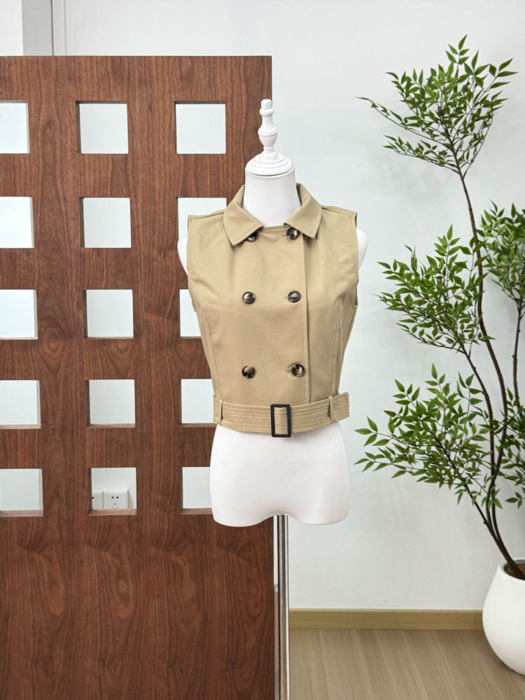 TWOTWINSTYLE Lapel Spliced Shawl Double Breasted Belt Chic Jacket