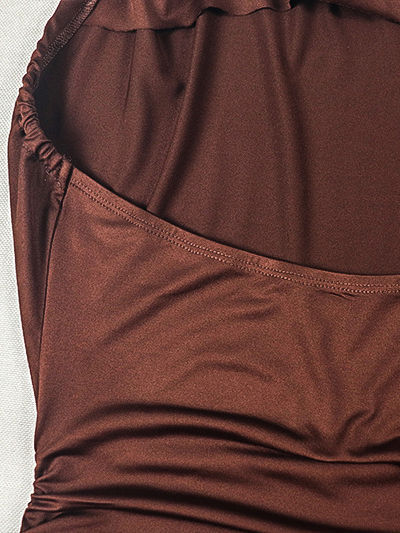 TWOTWINSTYLE Off Shoulder Ruched Side Split Vintage Camisole Dress