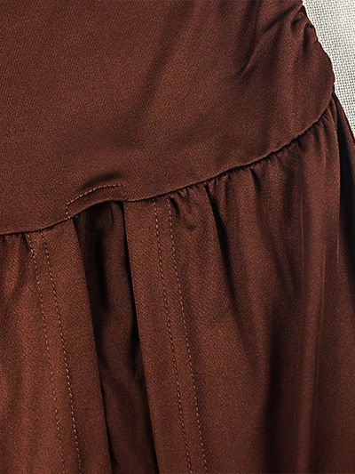 TWOTWINSTYLE Off Shoulder Ruched Side Split Vintage Camisole Dress