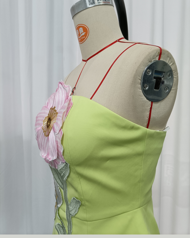 TWOTWINSTYLE Patchwork Flower Embroidery Tunic Sexy Tube Top