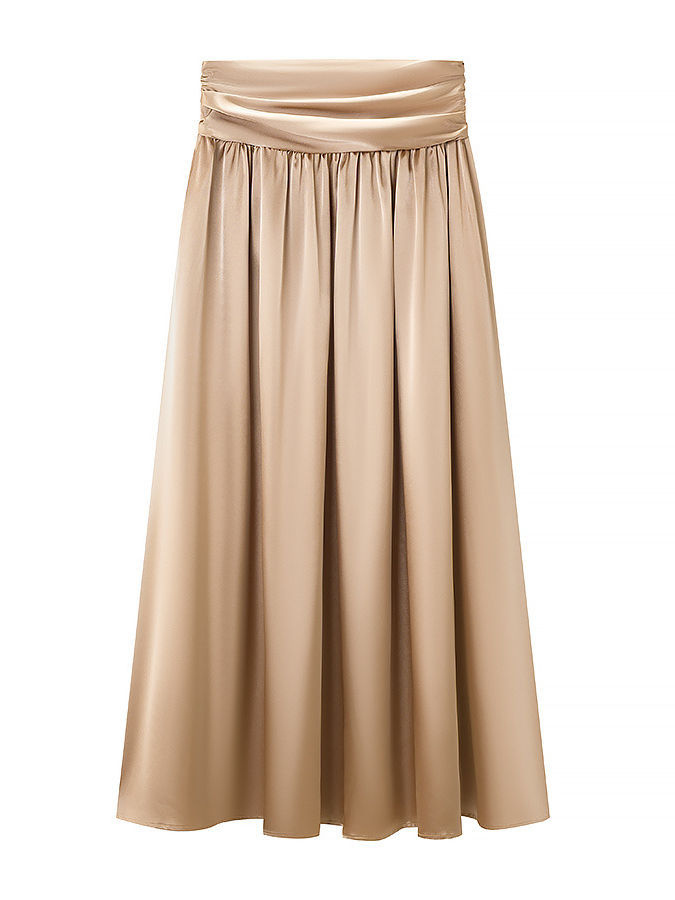 TWOTWINSTYLE Round Neck Sleeveles Backless Vest Solid Pleated Skirt Chic Set