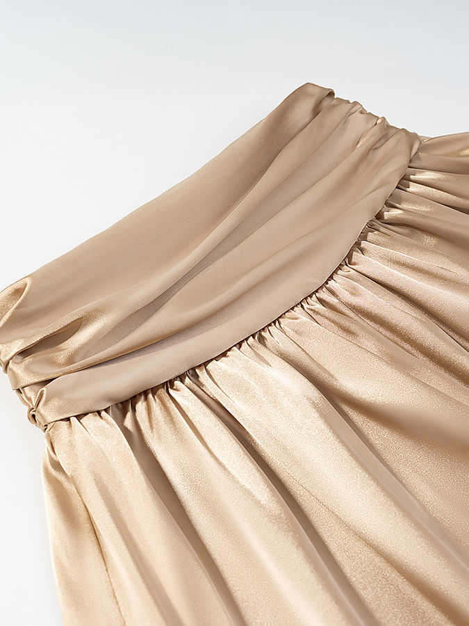 TWOTWINSTYLE Round Neck Sleeveles Backless Vest Solid Pleated Skirt Chic Set