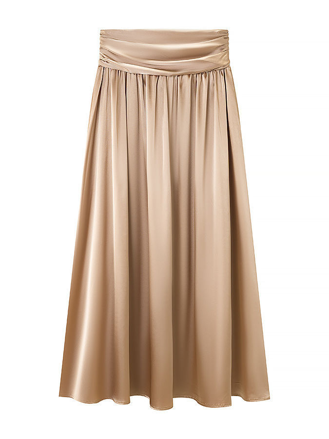 TWOTWINSTYLE Round Neck Sleeveles Backless Vest Solid Pleated Skirt Chic Set