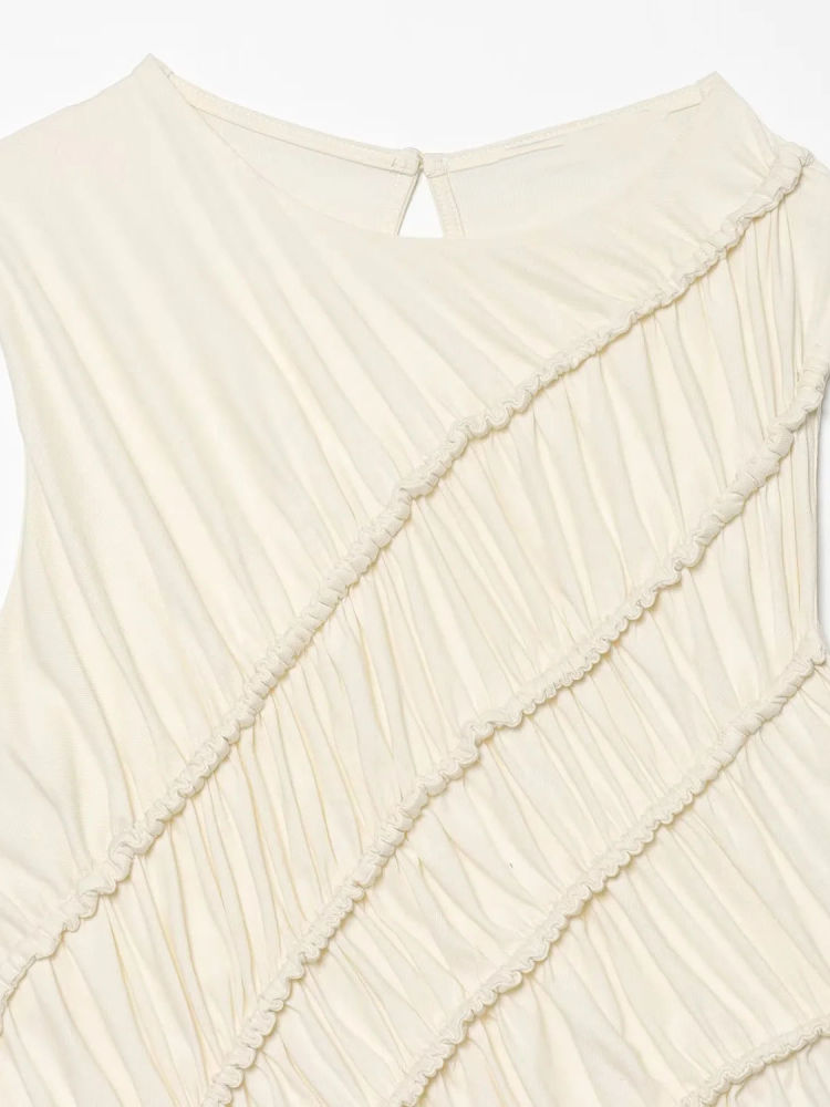 TWOTWINSTYLE Round Neck Sleeveles Irregular Hem Fashion Vest