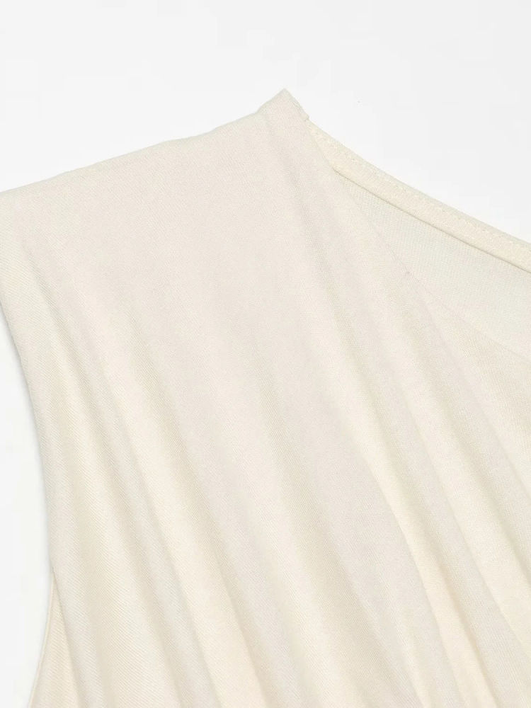 TWOTWINSTYLE Round Neck Sleeveles Irregular Hem Fashion Vest