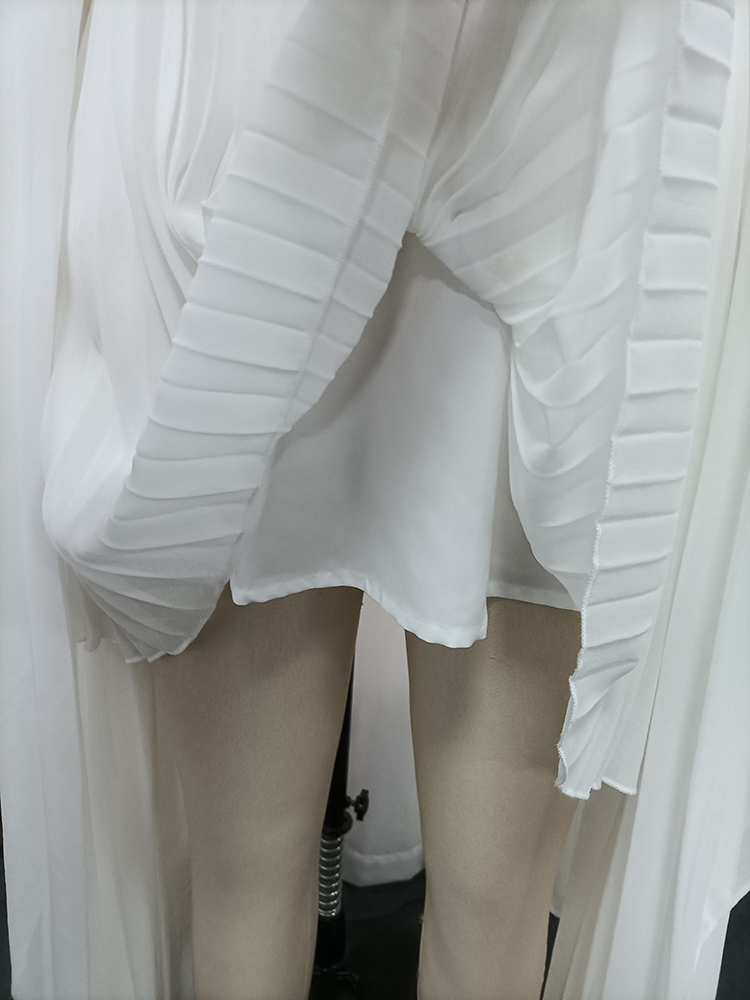 TWOTWINSTYLE Solid High Neck Irregular Sleeves Tunic Elegant Dress