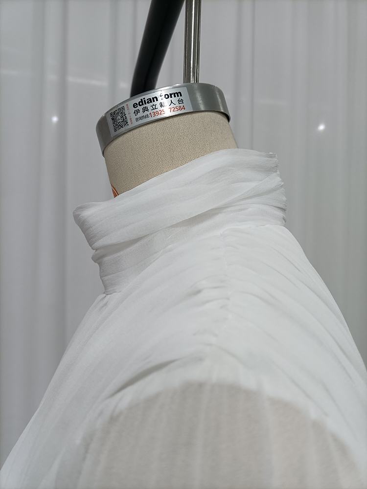 TWOTWINSTYLE Solid High Neck Irregular Sleeves Tunic Elegant Dress