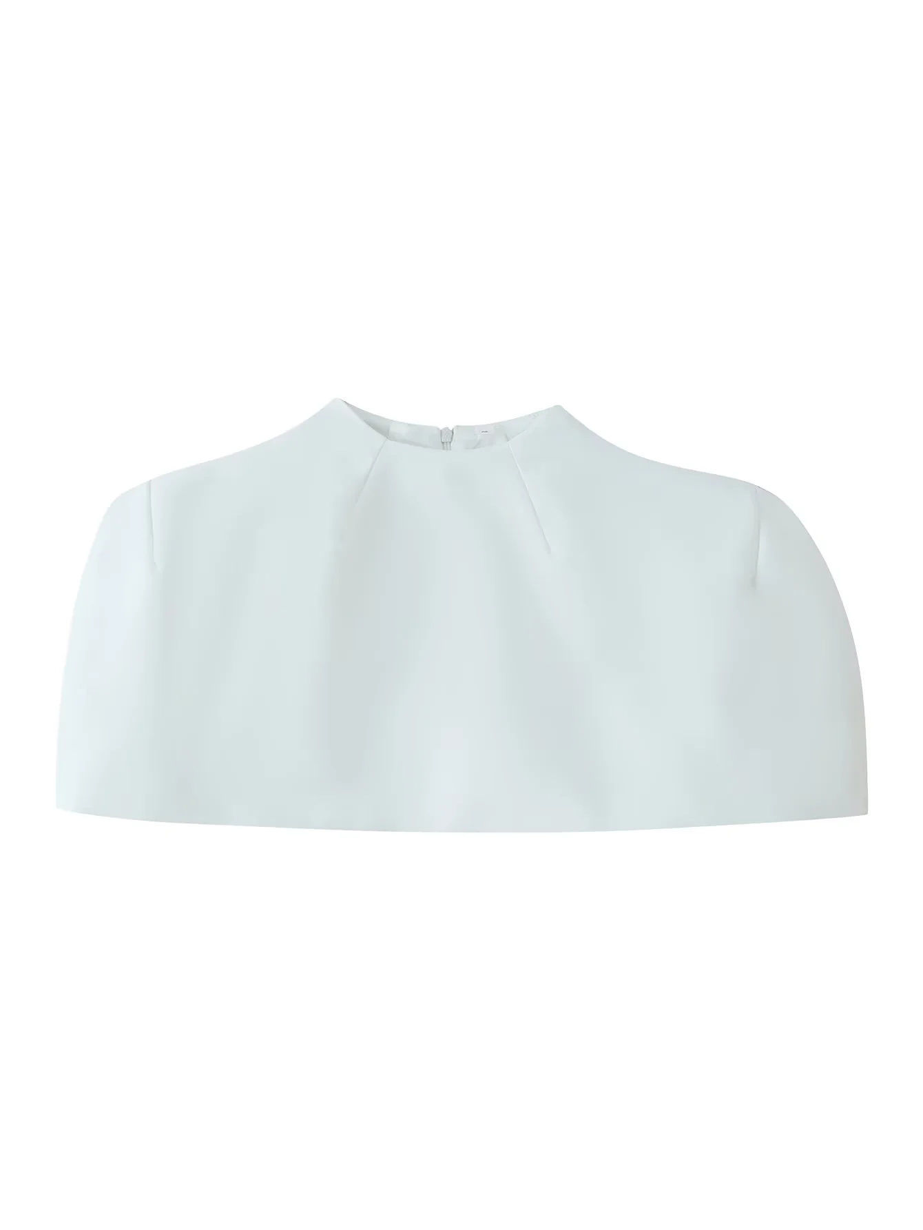 TWOTWINSTYLE Solid Stand Collar Shawl Sleeveles Tunic Skirt Fashion Set