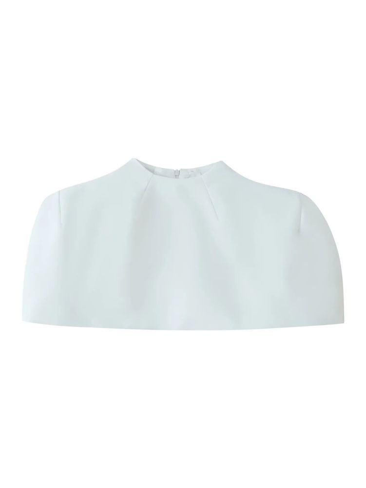 TWOTWINSTYLE Solid Stand Collar Shawl Sleeveles Tunic Skirt Fashion Set