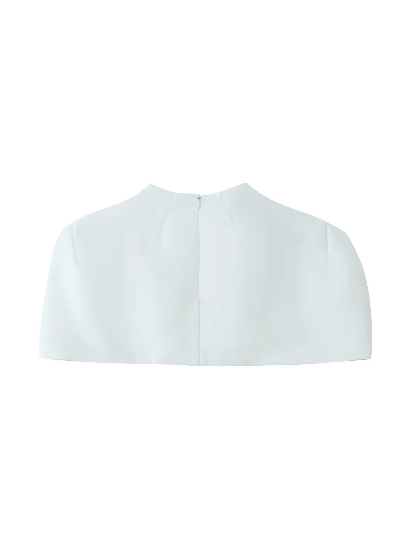 TWOTWINSTYLE Solid Stand Collar Shawl Sleeveles Tunic Skirt Fashion Set