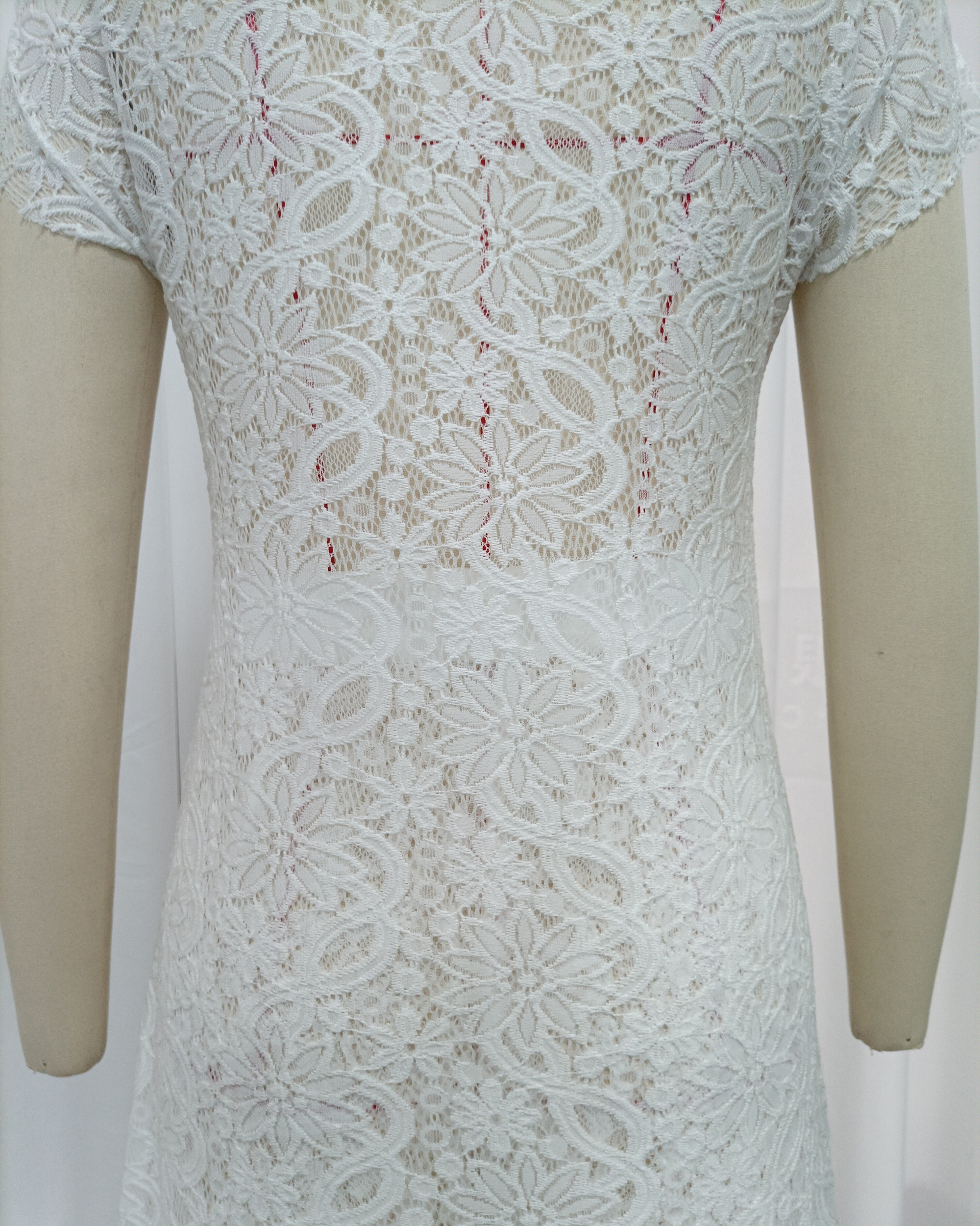 TWOTWINSTYLE Stand Collar Asymmetrical Top High Waist Lace Pants Chic Set