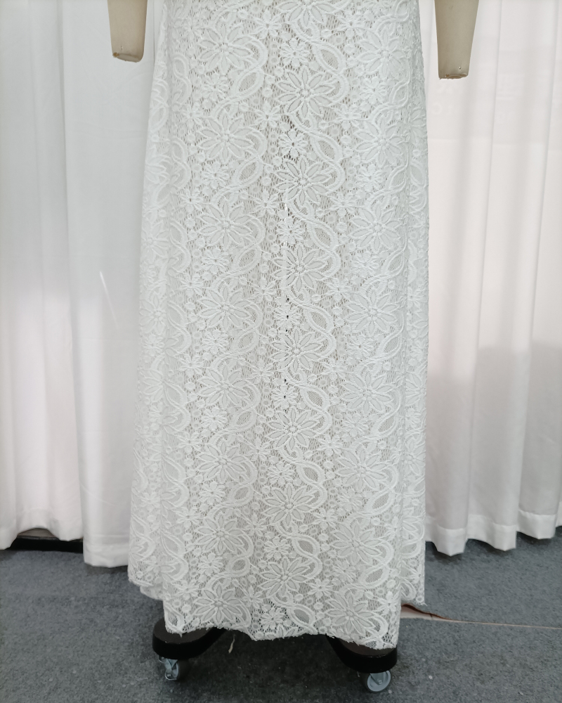 TWOTWINSTYLE Stand Collar Asymmetrical Top High Waist Lace Pants Chic Set
