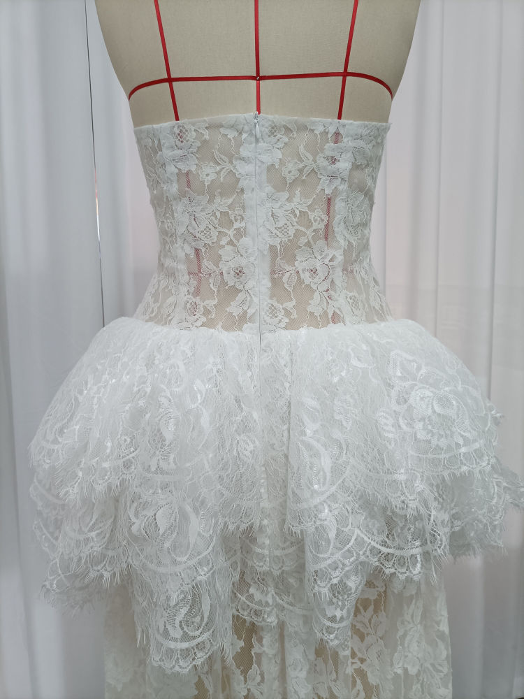 TWOTWINSTYLE Backless Patchwork Lace Tunic Elegant Dress