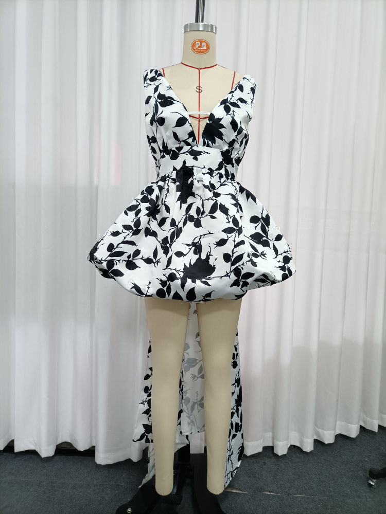 TWOTWINSTYLE Sleeveles Hit Color Asymmetrical Hem Design Dress