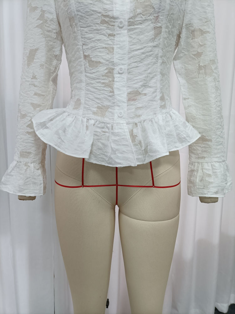 TWOTWINSTYLE Solid Stand Collar Long Sleeve Casual Shirt