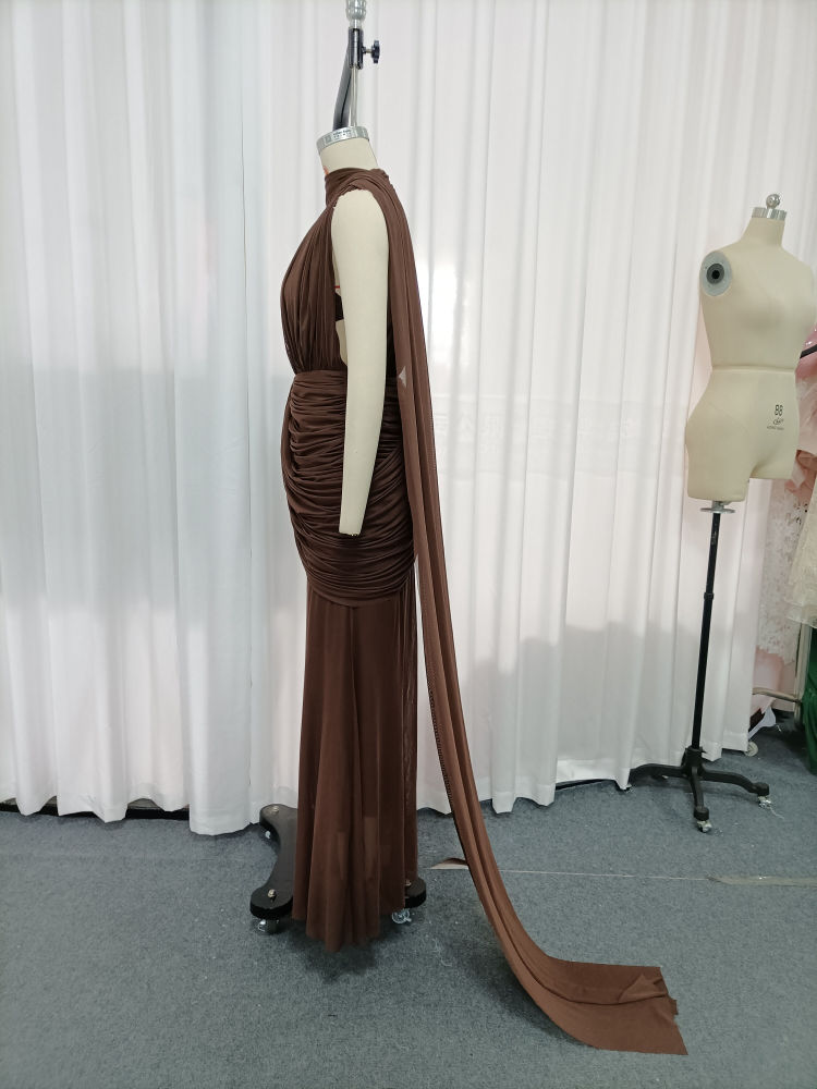TWOTWINSTYLE Solid V Neck Sleeveles Spliced Mesh Sexy Dress